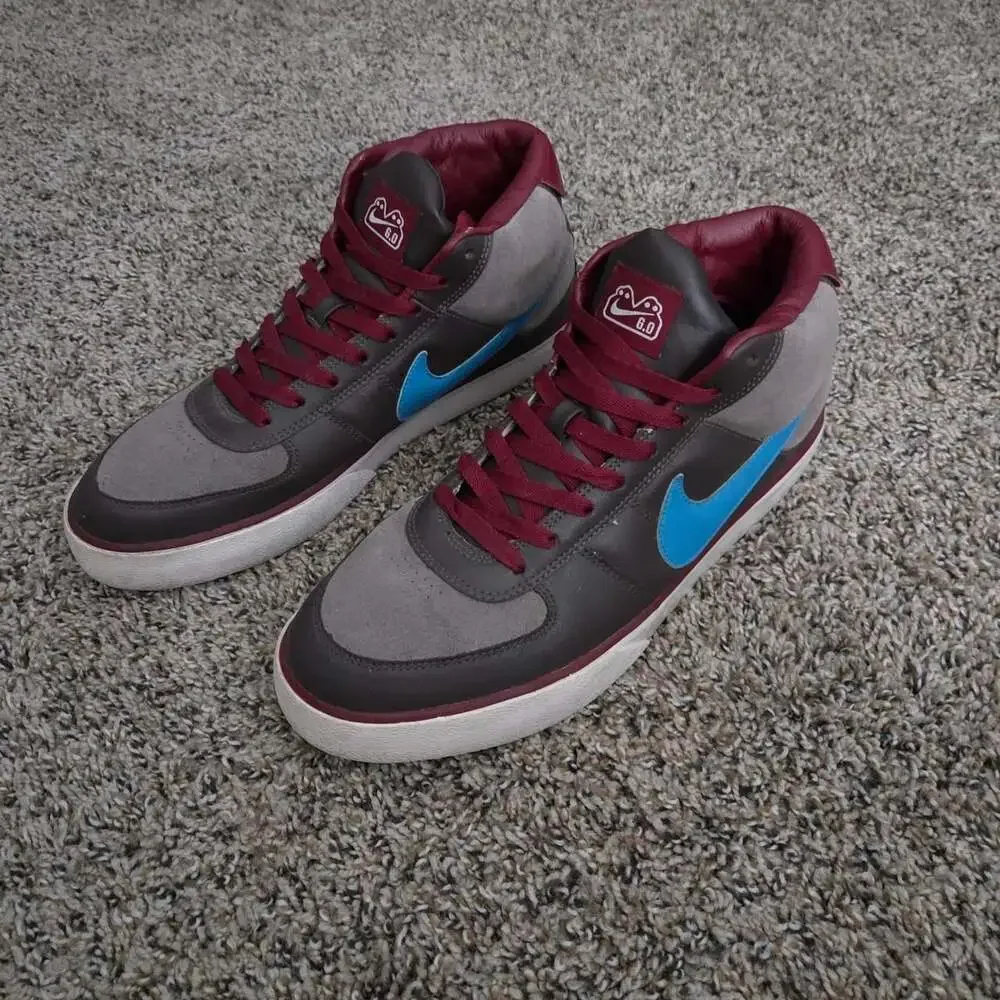 Vintage Nike 6.0 Mavrk Mid 2007 Brown Blue Burgundy Size 11.5